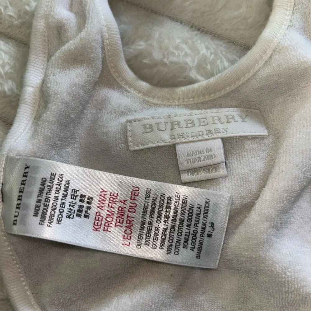 Vintage BURBERRY Baby Boy Hat & Nova Check Printed Bib- Blue/Tan Gingham Check